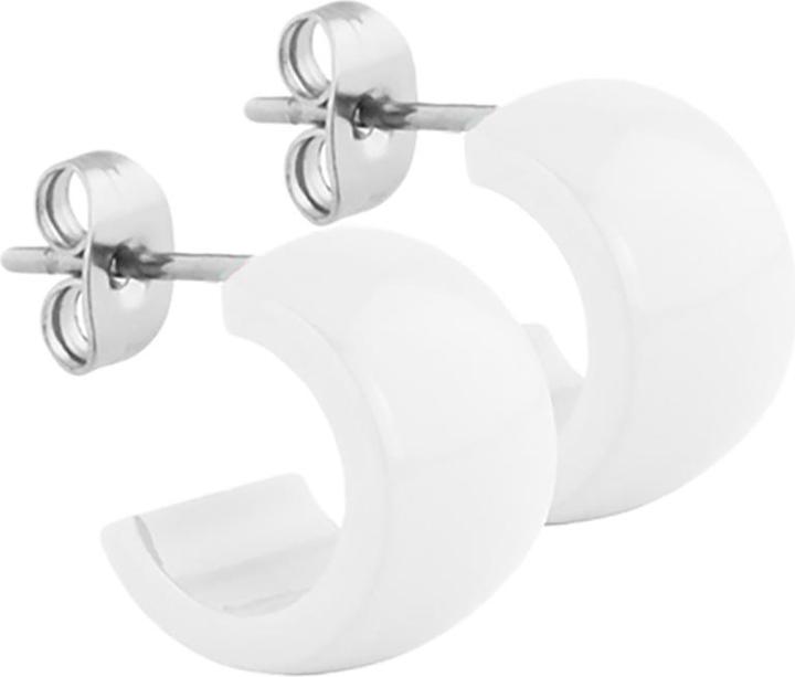 Immagine prodotto Star Piercing Orecchini Bianco Puro Rotondo 9x14 (senza ottone, Acciaio chirurgico 316L)