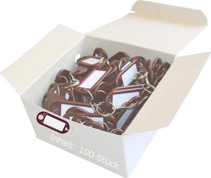 Actual product image Wedo Keychain 18 mm with ring, brown, 100 pieces