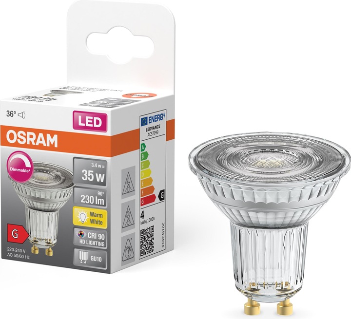 Produktbild Osram Led Superstar Par16 (GU10, 3.40 W, 230 lm, 1 x, G)