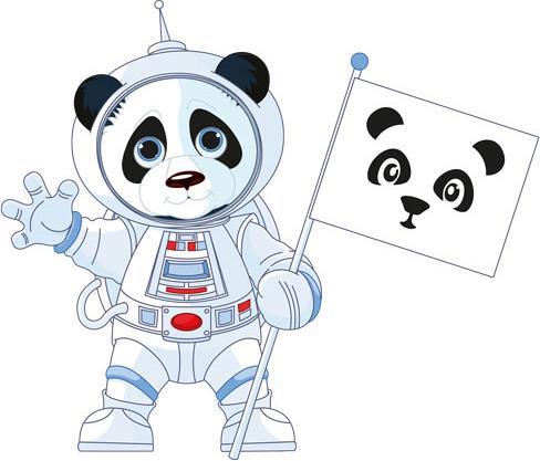 Produktbild Trenddeko Panda im All (100 x 100 cm)