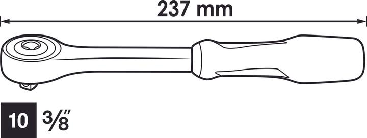 Produktbild Vigor 360° Drehgriff-Umschaltknarre ∙ V6008 ∙ Vierkant 10 mm (3/8 Zoll) ∙ 237 mm (3/8")