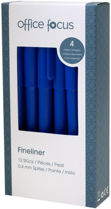 Produktbild Office focus Fineliner Focus Blau, 12 Stück, Strichstärke: 0.4 (Blau, 12x)