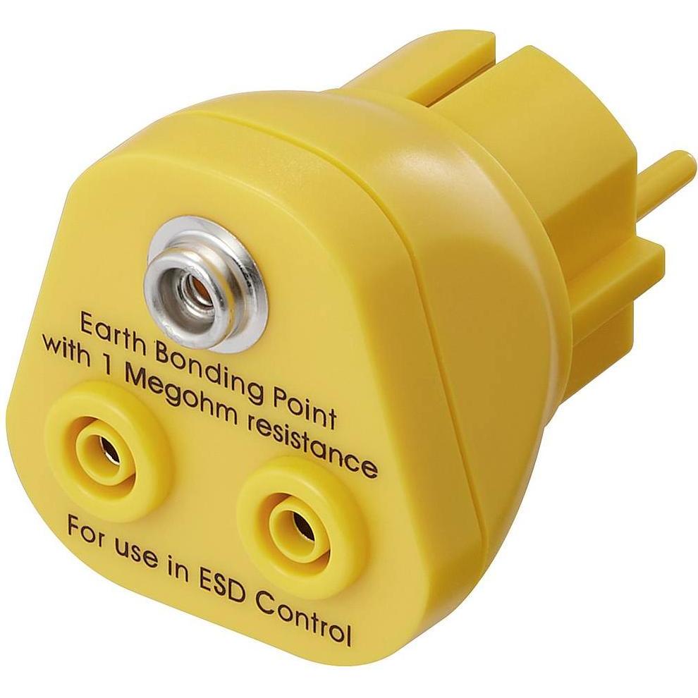 Tru Components, Zubehör Arbeitsschutz, Erdungsstecker 2x Bananenbuchsen 4 mm, 1x Druckknopfanschluss 10 mm