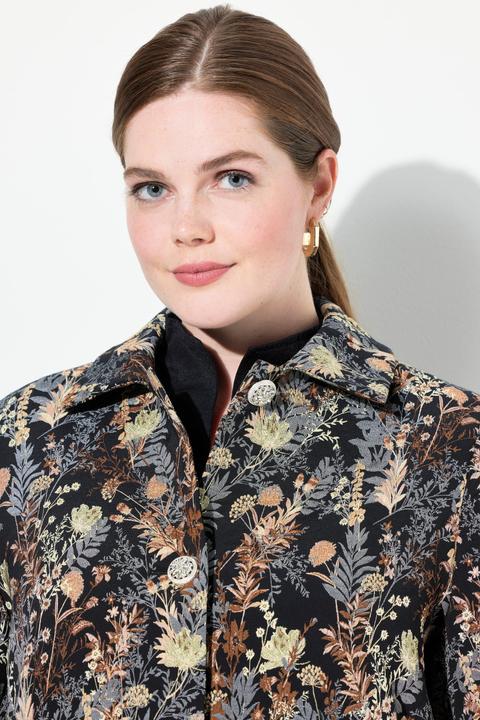 Immagine prodotto Ulla Popken Giacca con jacquard, collo da camicia e bottoni decorativi (54)