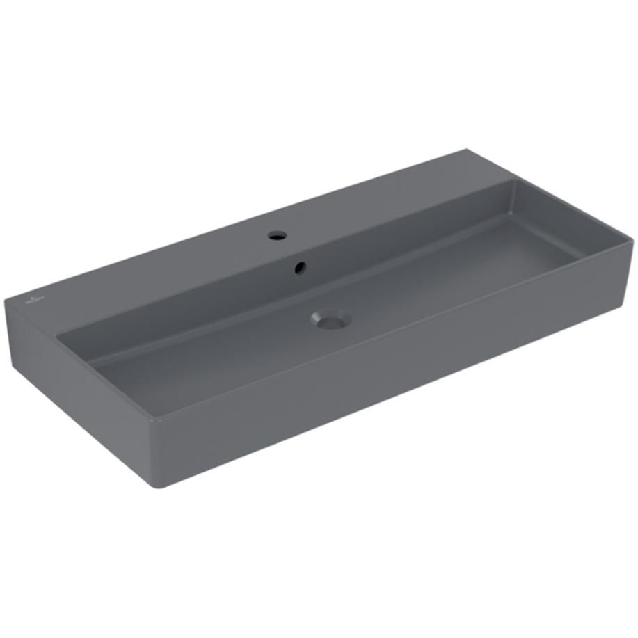 Villeroy & Boch, Waschbecken, V&B Waschtisch MEMENTO 2.0 1000x470mm m ÜL f 3-L.-Armatur graph C+ (470 mm, 1000 mm)