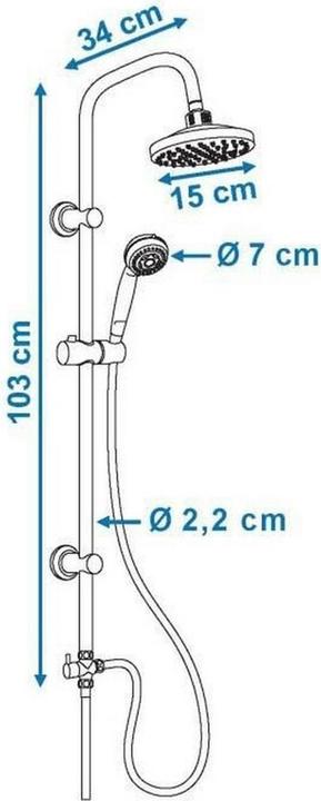 Produktbild Rousseau Dusche Säule Sonora 3 Edelstahl ABS Ø 15 cm