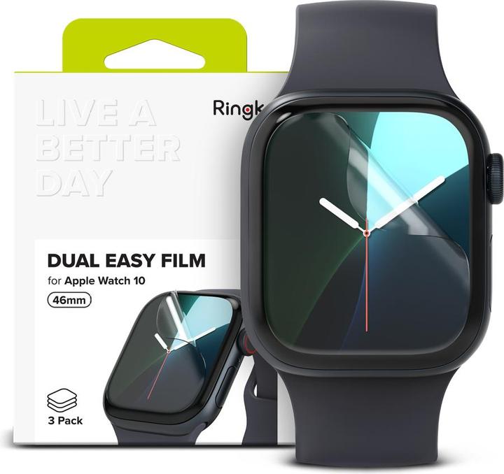 Ringke Film de protection Dual Easy 3-pack pour Apple Watch 10 46 mm