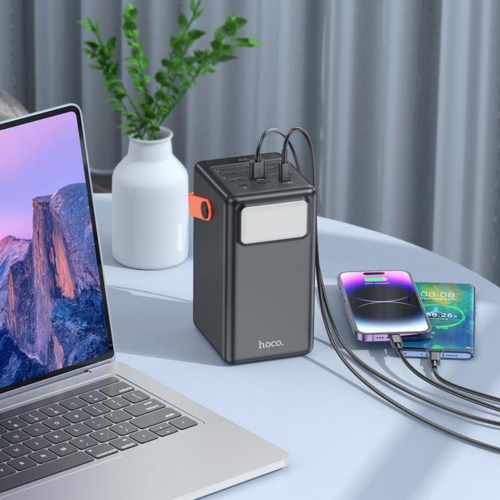Actual product image Hoco Power bank Powerbank 100000 mAh QC PD 2,4A 22,5W with built-in light J142 black (100000 mAh, 22.50 W)