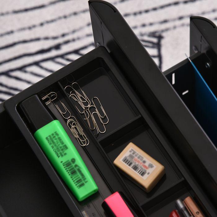 Image du produit Swisshandel24 Caisson roulant, appareil mobile avec 3 tiroirs, armoire de bureau, rangement, acier, noir, 39 (39 x 48 x 59 cm)