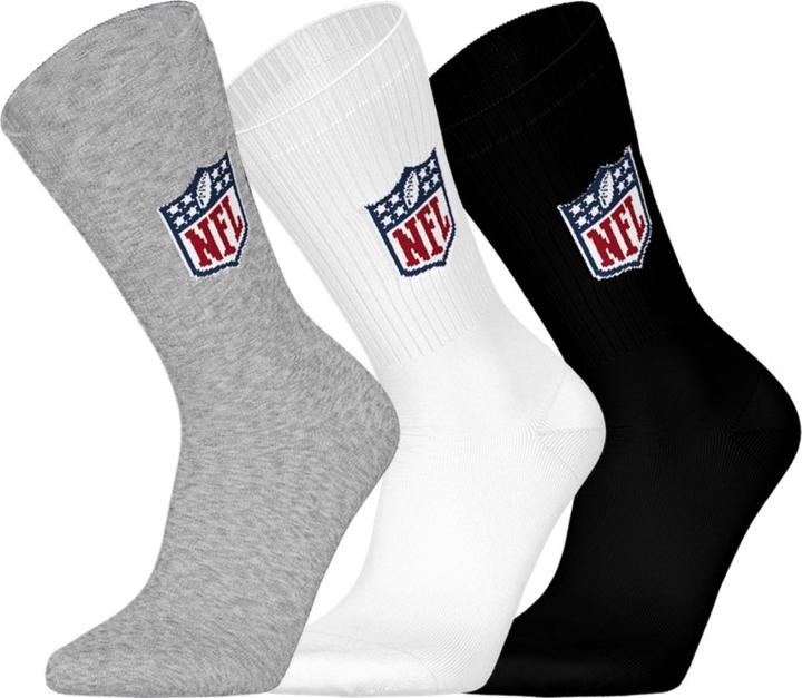 Barefoot NFL Shield 3pk Crew Socks 35-38 (35 - 38)
