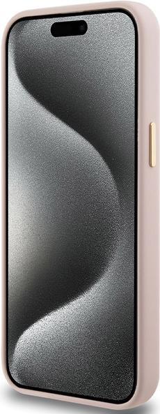 Produktbild Guess GUHCP15XSMBSLP iPhone 15 Pro Max 6.7" różowy/pink hardcase Silicone Script Metal Logo & Frame (Apple iPhone 15 Pro Max)