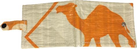 Produktbild Bekos Upcycling - handliche Geldbörse mit Lasche aus recycelten Zementsäcke Camel