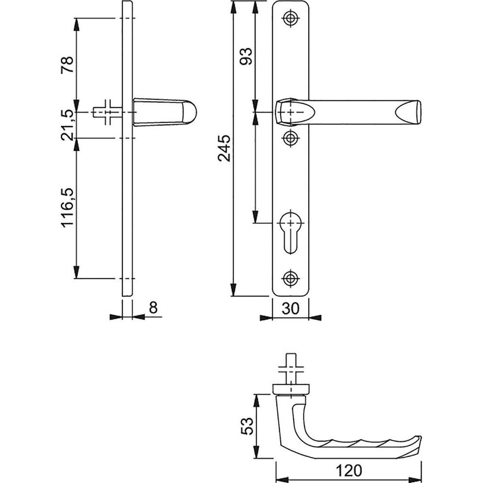 Thumbnail - Magni, Türgriff + Fenstergriff, Grt. 1113KH/2246/113 F1 1 8 PZ-92 67-72 (Türgriff)