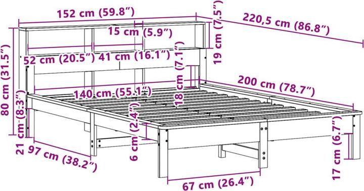 Image du produit vidaXL Bettrahmen (140 x 200 cm)
