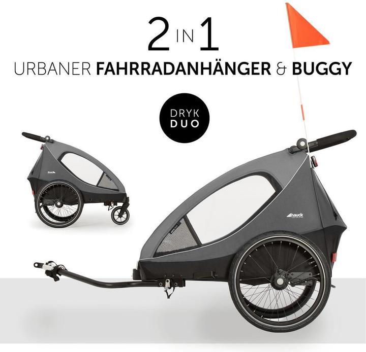 Produktbild Hauck 2in1 Fahrradanhänger Sparset Dryk Duo - für