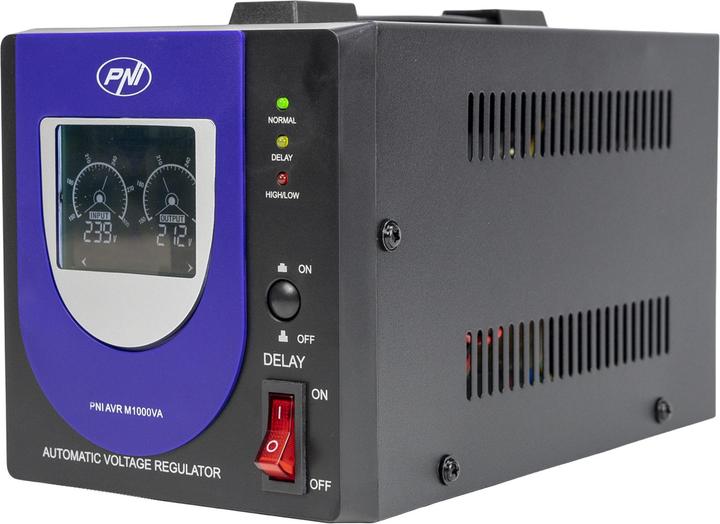 Image du produit PNI Stabilisateur de tension avec relais AVR M1000VA, 2,7A, 600W, 1000VA (1000 VA, 600 W, ASI line-interactive)