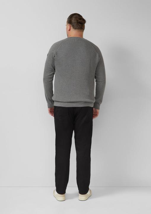 Produktbild s.Oliver Strickpullover Strickpullover mit Raglanärmeln und Logo-Patch (5XL)