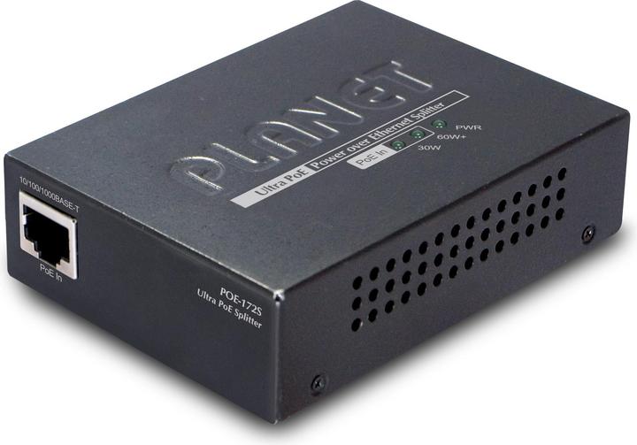 Planet POE-172S Black Power Over Ethernet (PoE) Support Network Splitter (2 ports)