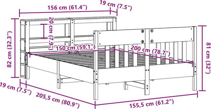 Image du produit vidaXL Bettgestell (150 x 200 cm)