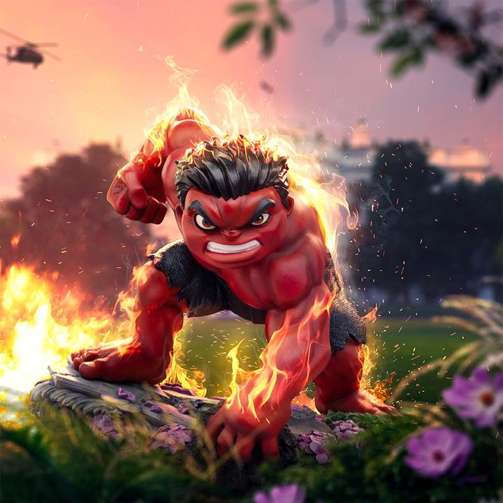 Actual product image Iron Studios Captain America 4 Mini Co. PVC Figure Red Hulk 16 cm