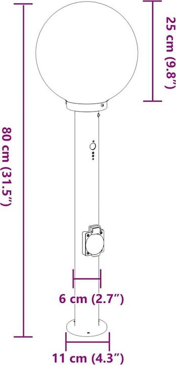 Image du produit vidaXL Pollerleuchte (E27, IP44)