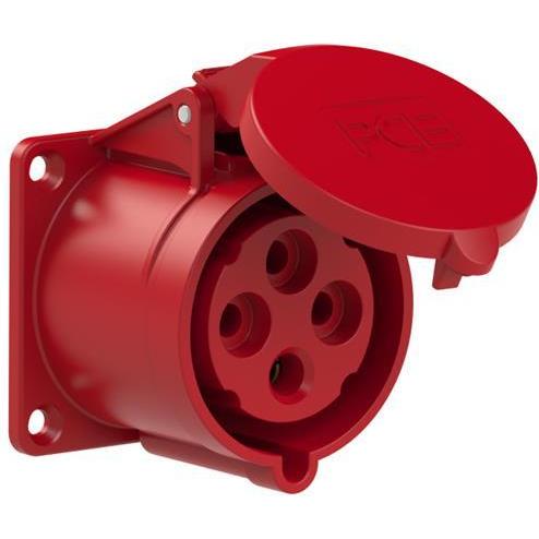 PCE, Presa di corrente, 44.020 WCD Unterputz CEE 32A - 400V - 4P - P44 - 6h - rot