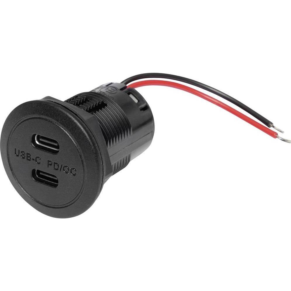 ProCar, Fahrzeug Werkzeug, Power USB-C Doppelsteckdose PD/QC EV ohne LED max 2x 30 Watt Belastbarkei