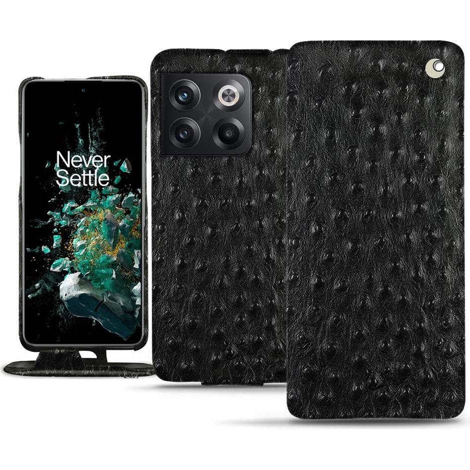 Noreve Lederschutzhülle vertikal (OnePlus 10T), Smartphone Hülle, Schwarz