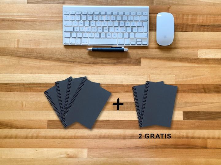 Actual product image A 6 notebook - set, 4+2 free, Luxury 80 pages BLUE NEW LAPISLAZULI GLITTER OPTICS, blank (A6, Plain)