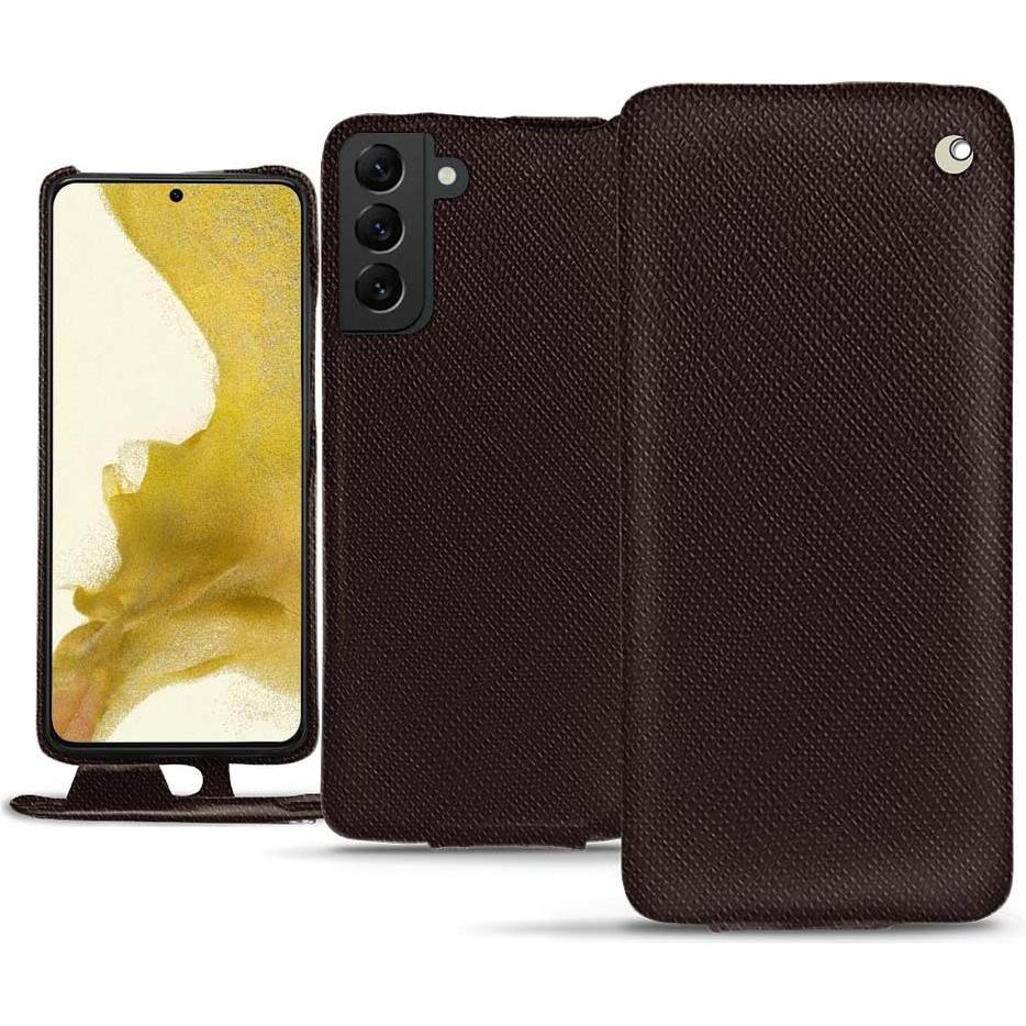 Noreve Lederschutzhülle vertikal (Samsung Galaxy S22), Smartphone Hülle, Braun