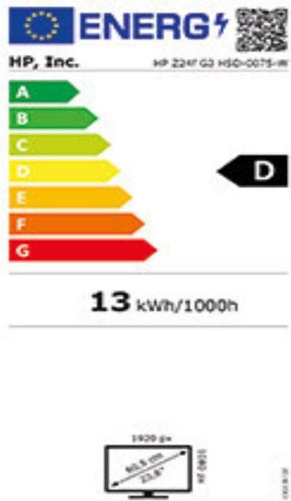 Label énergétique HP Z24f G3 (1920 x 1080 pixels, 23.80")