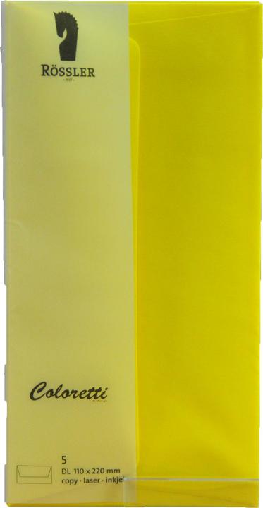 Productafbeelding Magni 220702543 - Coloretti enveloppen, 80 g/m², DIN lang, goudgeel, 5 stuks (220 x 110 mm, 5 x)