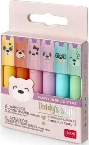 Produktbild Legami Teddys (Gelb, Lila, Hellblau, Pfirsich, Hellgrün, Rosa, 3 mm, 6 x)