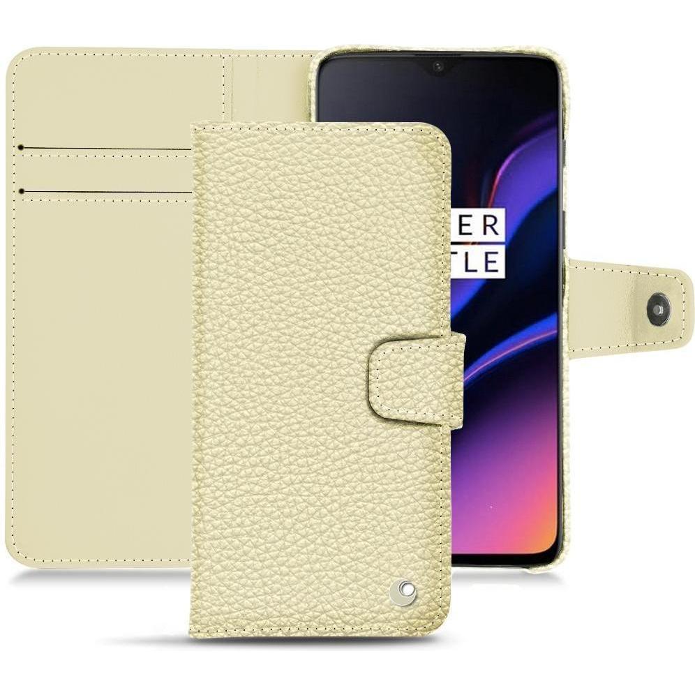 Noreve Lederschutzhülle Wallet (OnePlus 6T), Smartphone Hülle, Weiss