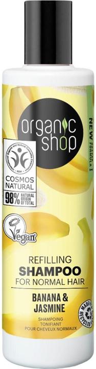 Produktbild Organic Shop Nachfüllshampoo für normales Haar Banane und Jasmin 280ml (280 ml, Flüssiges Shampoo)