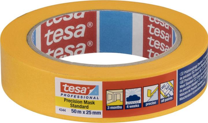 Produktbild tesa 4344 PRECISION STANDARD Malerkrepp für präzises Abdecken (25 mm)