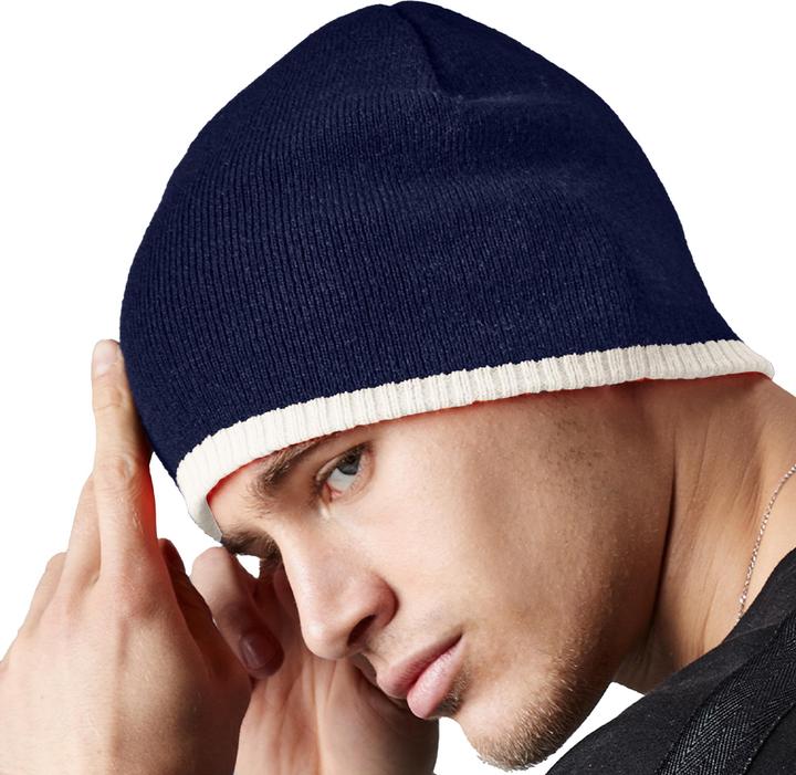 Actual product image Beechfield Beanie hat Knitted hat with contrasting edge (One size)