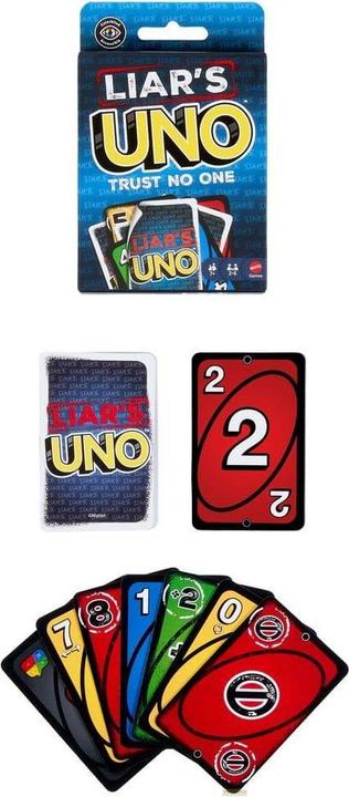 Produktbild Mattel UNO Liars (Deutsch, Englisch, Französisch, Italienisch, Niederländisch, Portugiesisch, Spanisch, 2 - 6 Spieler)