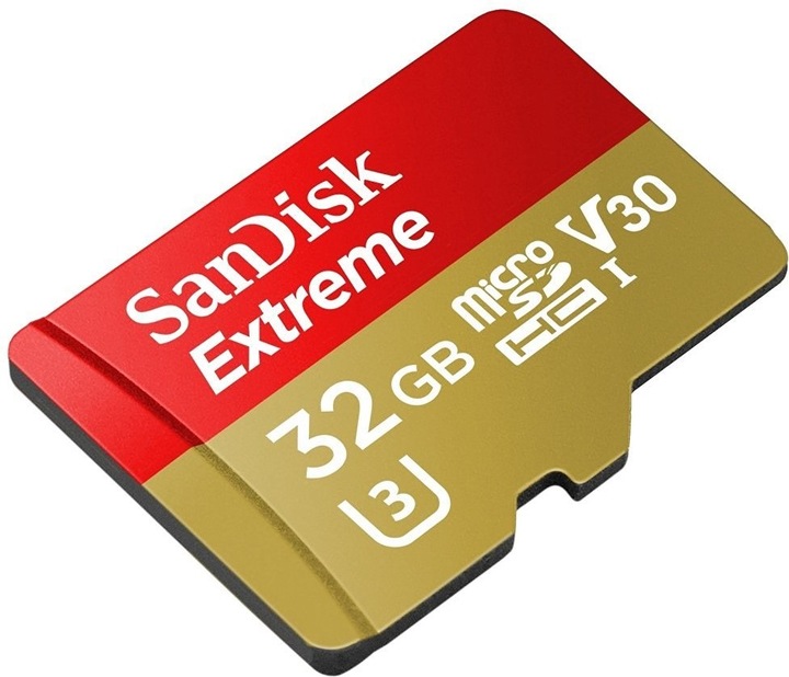 Produktbild SanDisk Extreme microSDHC U3 mit Adapter (32 GB, microSDHC, U3, UHS-I)