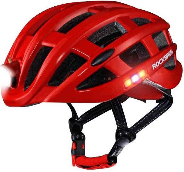 Rockbros MTB bike helmet with light red 57-62cm (57 - 62 cm)