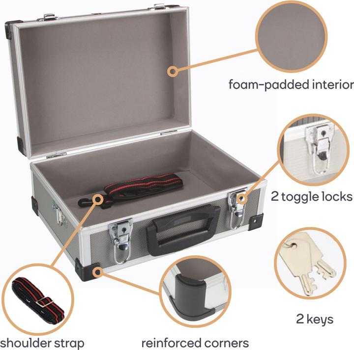 Image du produit Velleman VALISE À OUTILS EN ALUMINIUM - 320 x 230 x 155 mm - GRIS (1 pièces)