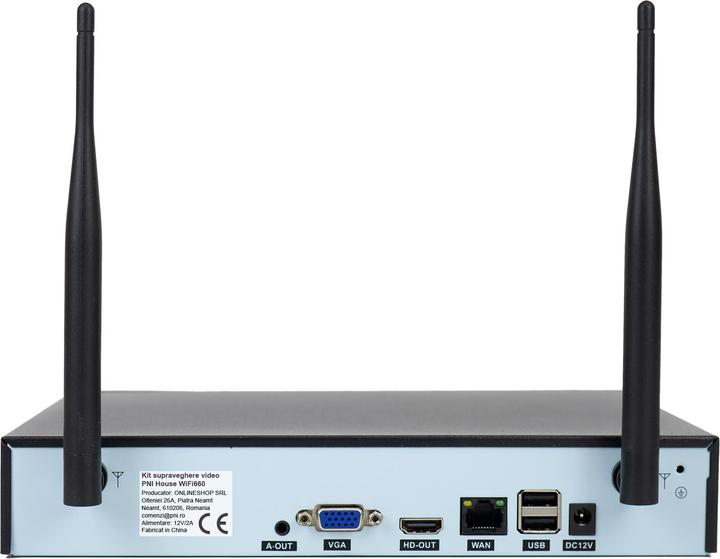 Produktbild PNI Videoüberwachungspaket House WiFi660 NVR 8 Kanäle und 4 drahtlose Aussenkameras 3MP, P2P, IP66