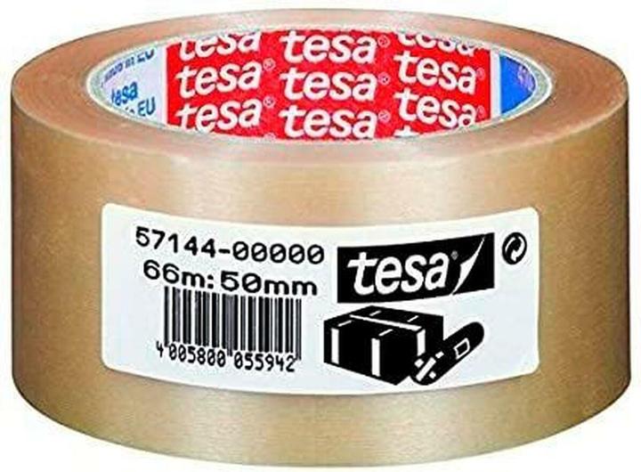 Actual product image tesa tesapack ULTRA STRONG Parcel Tape - PVC packing tape for tight packing and secure bundling (50 mm)