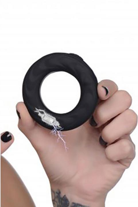 Actual product image Zeus Electrosex 5X E-Stim Pro Silicone Vibrating Cock Ring + Remote (7.60 cm)