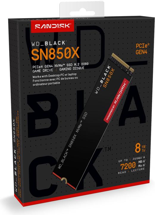 Actual product image WD Black SN850X powered by SANDISK (8000 GB, M.2 2280)