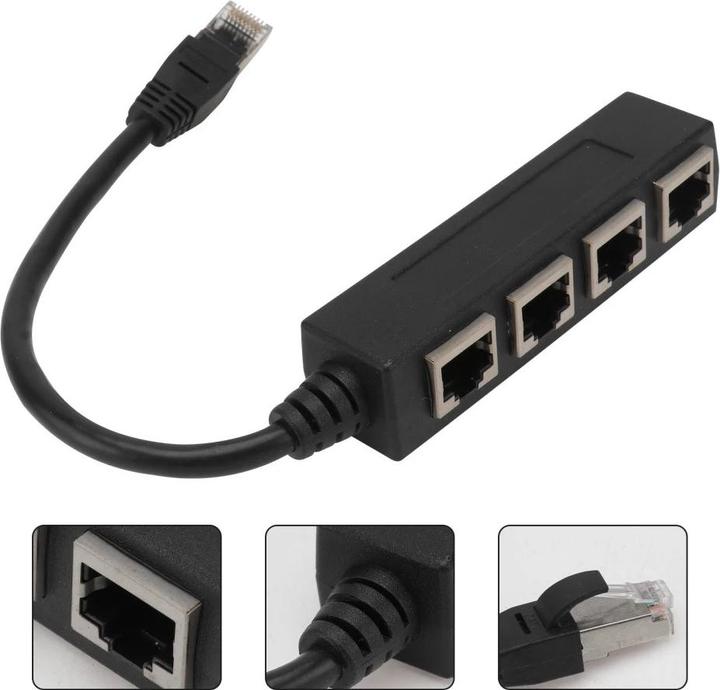 Immagine prodotto Deltalabs Sdoppiatore adattatore di rete Ethernet LAN RJ45 a 4 vie (RJ45, RJ45 (4x))
