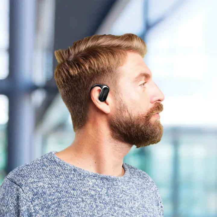 Produktbild Porodo Soundtec Air Beat Open-Ear Wireless Kopfhörer - Schwarz (Keine Geräuschunterdrückung, 5 h, Kabellos)