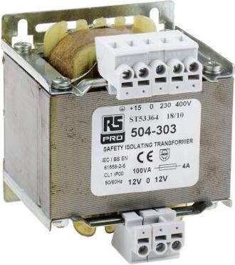 Immagine prodotto Rs Pro Trasformatore isolamento 100VA 12-0-12V