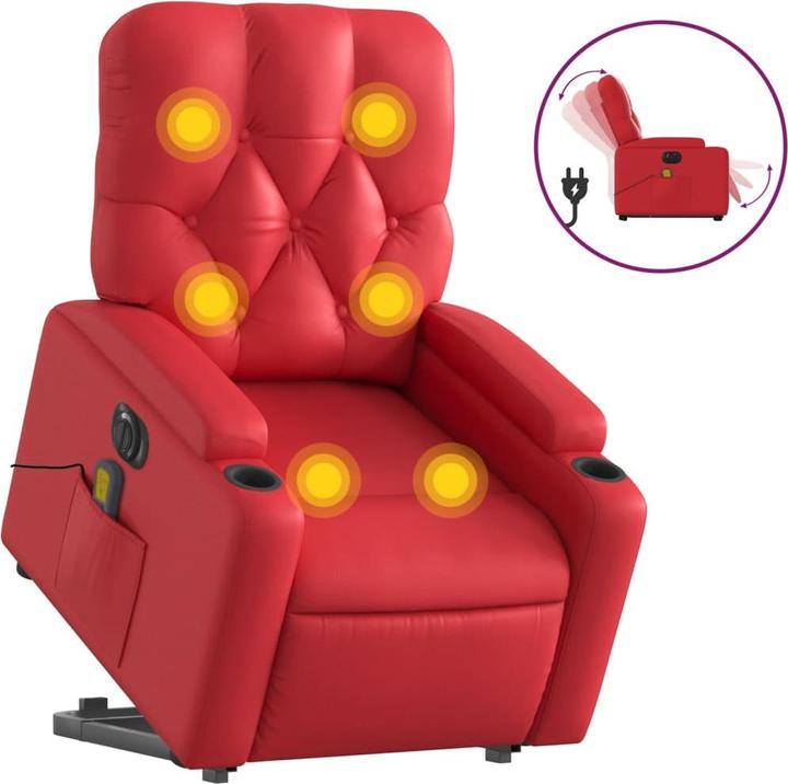 Produktbild vidaXL Massagesessel mit Aufstehhilfe Elektrisch Kunstleder