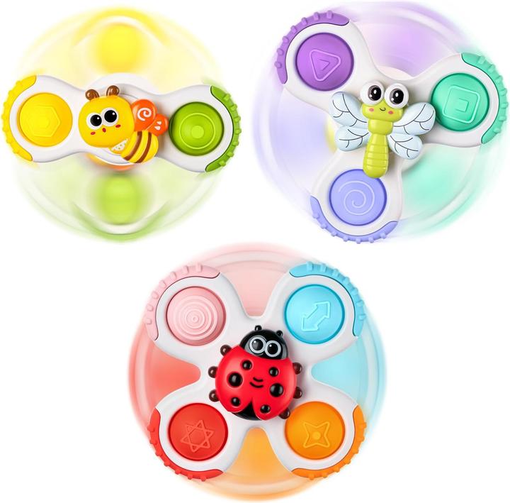 3 stück Saugnapf Spinner Popp Spielzeug